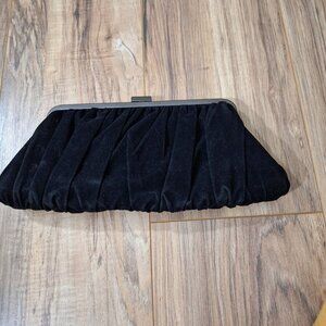 Black Pleated Velvet Clutch Purse formal evening